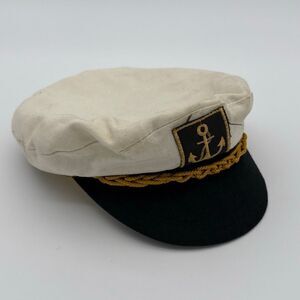 Vintage Authentic Greek Fisherman Cap Anchor Patch Made in Greece Cotton Mens 57